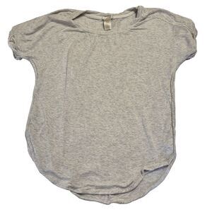 Matty M Tunic Top M Medium Heather Gray Scoop Neck Short Sleeve Soft Knit Blouse